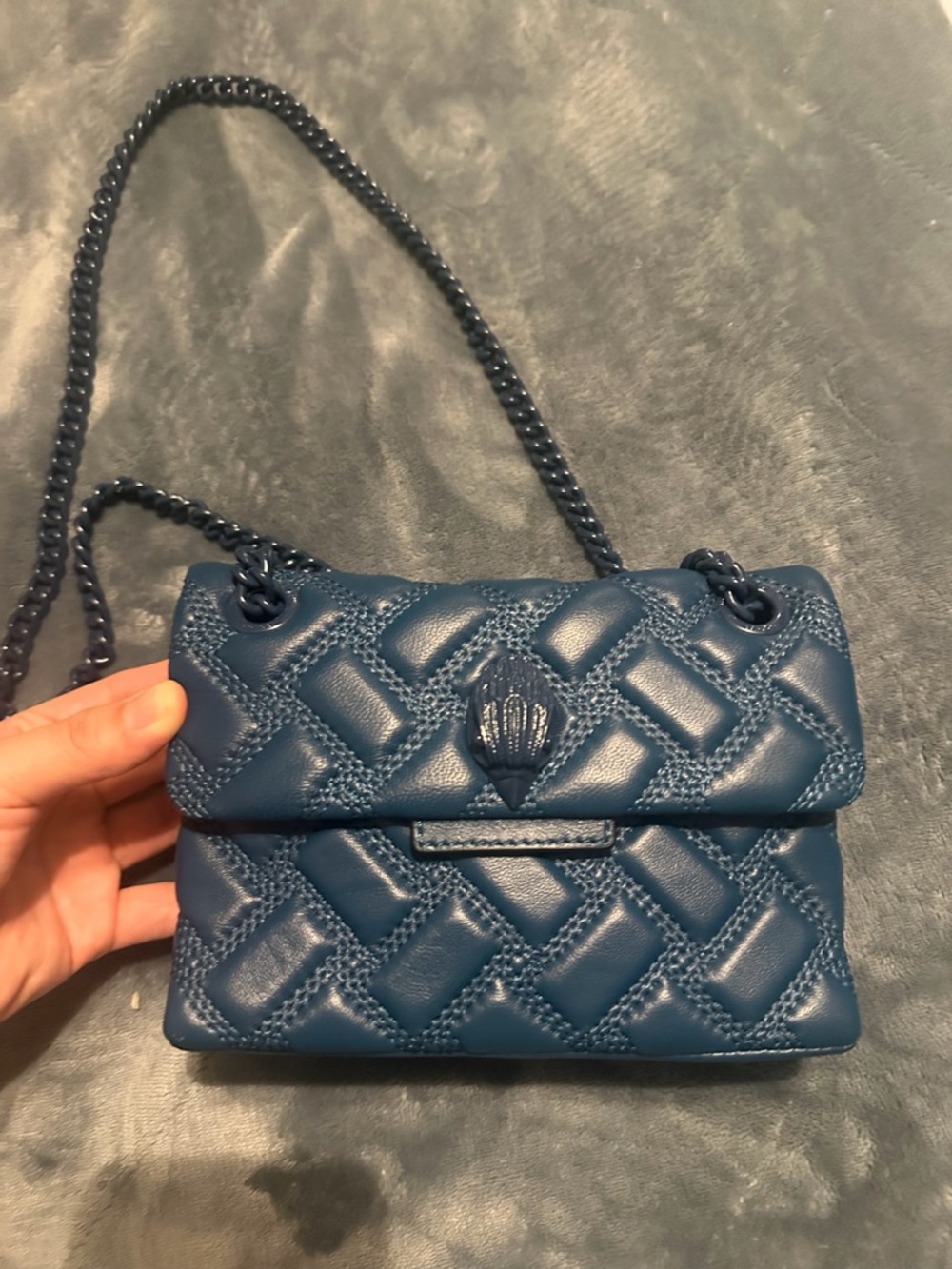 Kurt Geiger Drench Quilted Blue Leather Crossbody Shoulder Mini
Kensington Bag